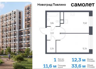 Продажа 1-комнатной квартиры, 33.6 м2, Московская область, жилой квартал Новоград Павлино, к8