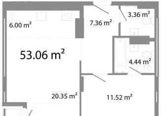 2-комнатная квартира на продажу, 53.1 м2, Челябинск, Центральный район