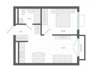 Продажа 1-комнатной квартиры, 36.3 м2, Екатеринбург, Ленинский район