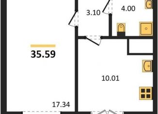 1-комнатная квартира на продажу, 35.6 м2, Воронеж, Цимлянская улица, 10В, Левобережный район