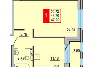 Продам однокомнатную квартиру, 47.2 м2, Тверь
