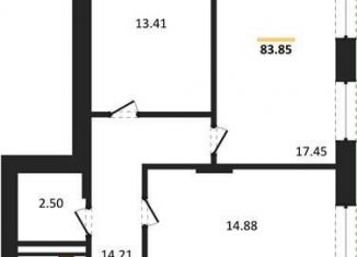 Продается трехкомнатная квартира, 83.8 м2, Воронеж, улица 9 Января, 68Л