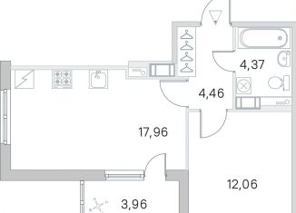 Продажа 1-комнатной квартиры, 40.8 м2, Санкт-Петербург