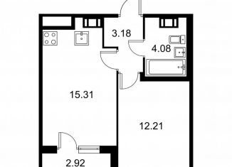 Продам 1-ком. квартиру, 36.2 м2, Колпино