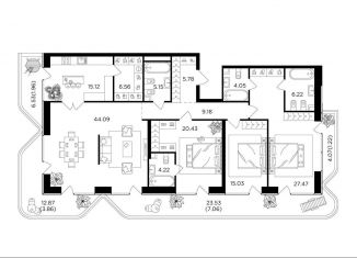 Продам 4-ком. квартиру, 177.4 м2, Москва, жилой комплекс Форивер, 10, ЖК Форивер