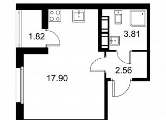 Продам квартиру студию, 25.2 м2, Колпино