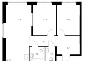 Продаю 2-комнатную квартиру, 58.9 м2, Татарстан, жилой комплекс Сиберово, 1