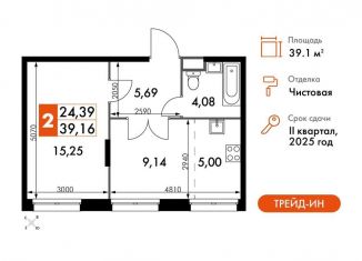 Продаю 2-ком. квартиру, 39.2 м2, Москва, жилой комплекс Движение. Говорово, к1, метро Тропарёво