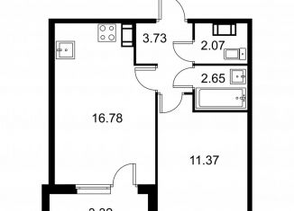 Продам 1-ком. квартиру, 38.3 м2, Колпино