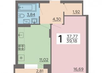 Продается однокомнатная квартира, 39.2 м2, Воронеж, Коминтерновский район, улица Независимости, 78