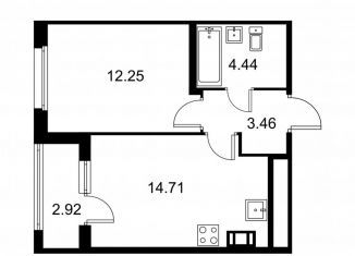 Продаю 1-комнатную квартиру, 36.3 м2, Колпино