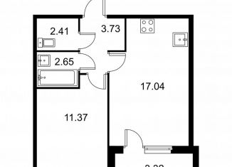 Продам 1-комнатную квартиру, 38.9 м2, Колпино