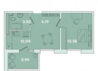 Продается квартира свободная планировка, 41.3 м2, Иркутск, улица Петрова, 16