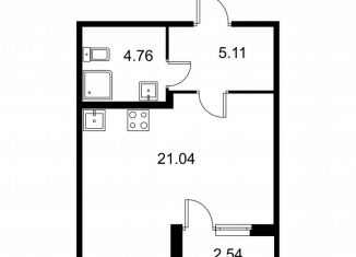 Продам квартиру студию, 32.2 м2, Колпино