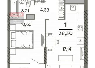 Продам однокомнатную квартиру, 38.3 м2, Рязань, Октябрьский район