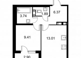 Продаю 1-ком. квартиру, 35.9 м2, Колпино