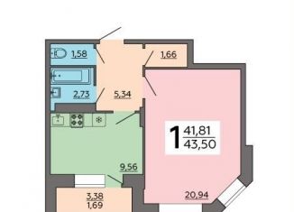 Однокомнатная квартира на продажу, 43.5 м2, Воронежская область