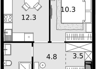 Продается 1-комнатная квартира, 34.4 м2, Москва, Отрадная улица, 4А, район Отрадное