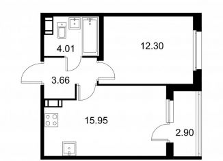 Продаю 1-комнатную квартиру, 37.4 м2, Колпино