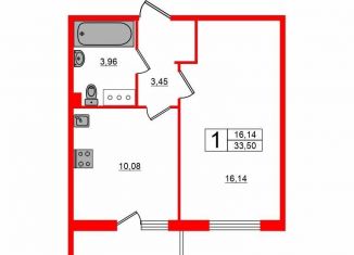 Продаю 1-комнатную квартиру, 33.6 м2, Мурино, Воронцовский бульвар, 14к5