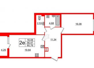 1-ком. квартира на продажу, 56.5 м2, Санкт-Петербург, набережная Чёрной речки, 9, метро Лесная