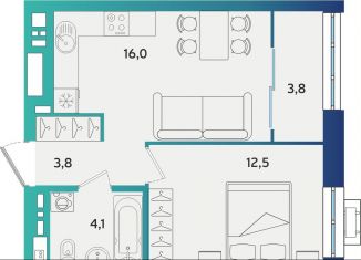 Продается 1-комнатная квартира, 40.2 м2, Альметьевск