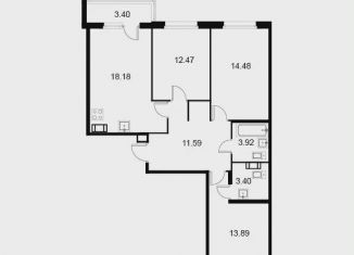 Продается трехкомнатная квартира, 79.6 м2, Колпино