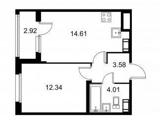 Продаю однокомнатную квартиру, 36 м2, Колпино