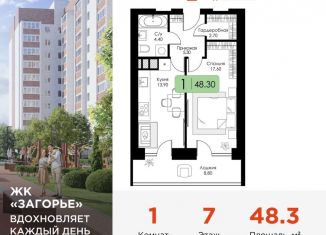 Продажа однокомнатной квартиры, 48.3 м2, Смоленск