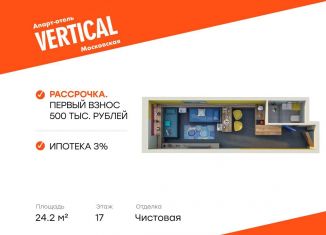 Квартира на продажу студия, 24.2 м2, Санкт-Петербург, Московский район, улица Орджоникидзе, 44А