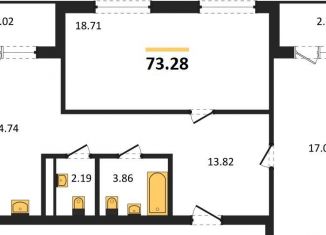 Двухкомнатная квартира на продажу, 73.3 м2, Воронежская область