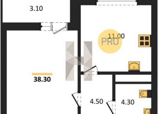 Продается однокомнатная квартира, 38.3 м2, Воронеж, Центральный район, улица Шишкова, 140Б/6