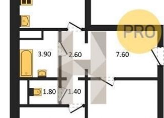 Двухкомнатная квартира на продажу, 65.4 м2, Воронежская область, улица Шишкова, 140Б/6