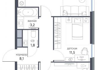 Продажа 2-ком. квартиры, 59.3 м2, Москва, ЖК Сиреневый парк, Тагильская улица, 2к1