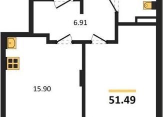 Продается 1-комнатная квартира, 51.5 м2, Воронеж, Электросигнальная улица, 9Ак2