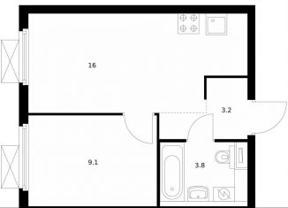 Продается 1-ком. квартира, 32.1 м2, Котельники