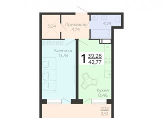 Продажа 1-ком. квартиры, 42.8 м2, Воронеж, Коминтерновский район, улица Независимости, 78