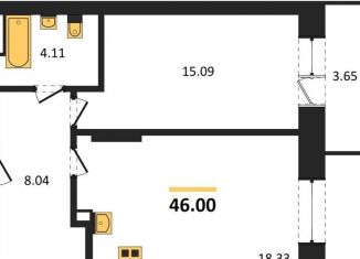 Продаю однокомнатную квартиру, 46 м2, Новосибирск, Светлановская улица, 52/2, Заельцовский район