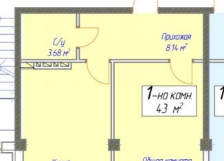 Продам 1-ком. квартиру, 43 м2, посёлок городского типа Семендер, проспект Казбекова, 189