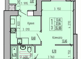 Продажа однокомнатной квартиры, 35.9 м2, Рыбное