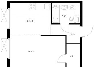 Продам 1-ком. квартиру, 34.3 м2, Москва, ЮВАО