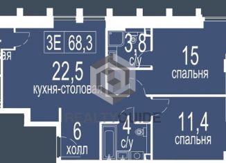 Трехкомнатная квартира на продажу, 70.5 м2, Москва, Большая Черёмушкинская улица, 25с14, ЮЗАО