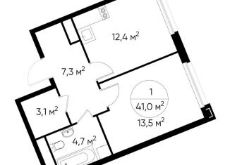 Продажа 1-комнатной квартиры, 41 м2, поселение Внуковское