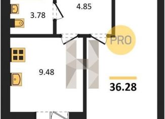 Продажа 1-ком. квартиры, 36.3 м2, Воронеж, улица Курчатова, 26Б