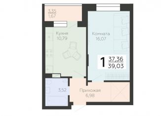 Продам 1-ком. квартиру, 39 м2, Воронеж, Коминтерновский район