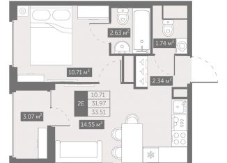 Продаю 1-комнатную квартиру, 33.5 м2, Санкт-Петербург