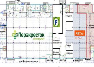 Сдаю торговую площадь, 411.85 м2, Краснодар, Кореновская улица, 10