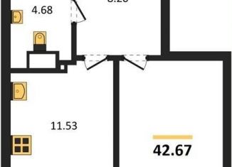 Однокомнатная квартира на продажу, 42.7 м2, Воронеж, Центральный район