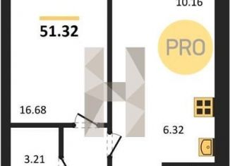 1-ком. квартира на продажу, 51.3 м2, Воронеж, Центральный район, улица Ломоносова, 116/25