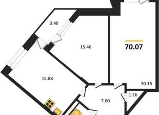 2-ком. квартира на продажу, 70.1 м2, Воронеж, Коминтерновский район, Электросигнальная улица, 9Ак2